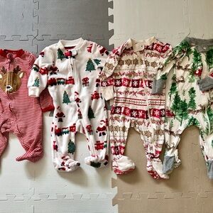Carter's / Burt’s Bees 0-3 months bundle  Festive Holiday One Pieces